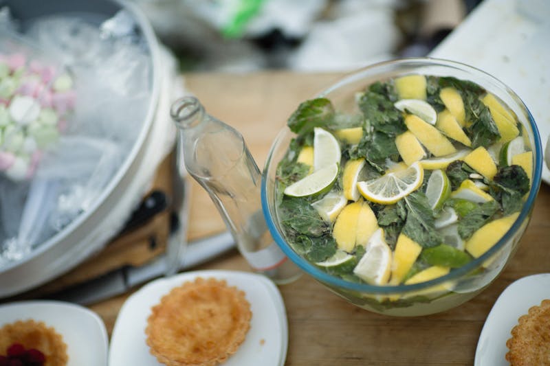 Freshly squeezed lemonade with mint